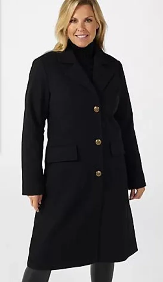 CENTIGRADE LONGLINE SINGLE BREASTED COAT DARK GREY 2XL