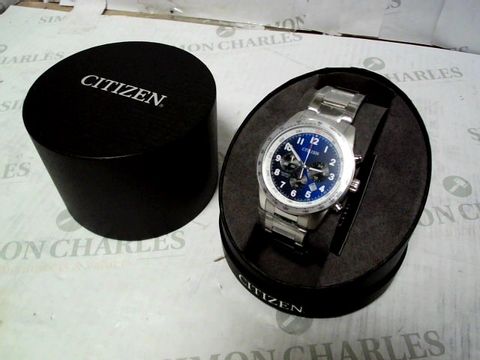 CITIZEN BLUE DIAL CHRONOGRAPH STAINLESS STEEL STRAP WATCH
