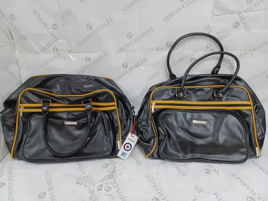 7 TAMBRETTA BAGS TO INCLUDE BOWLING BAG, RETRO SPORTS, TWIN HANDLE HOLD ALL, AND RETRO FLIGHT BAG ETC. 