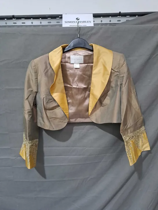 COTORIE BOLERO JACKET GOLD SIZE 10