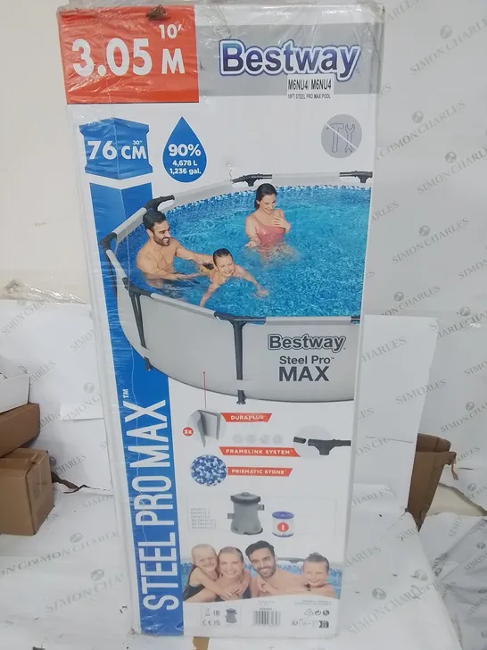 BOXED BESTWAY 10FT STEEL PRO MAX POOL RRP £169