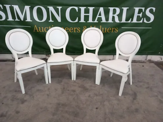 FIVE DESIGNER WHITE ISLA STYLE BANQUET CHAIRS