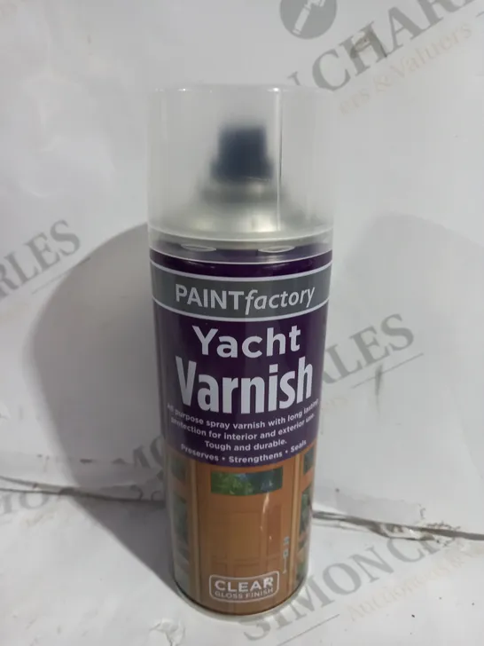 BOX OF 12 PAINT FACTORY YACHT VARNISH CLEAR GLOSS - 400ML