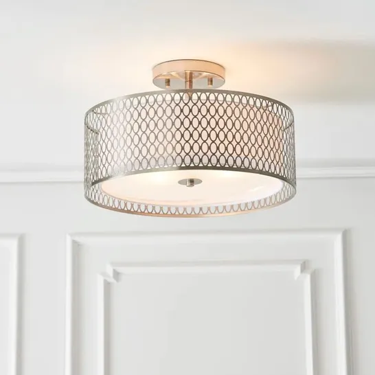 BOXED ERIKA FABRIC SEMI FLUSH MOUNT 