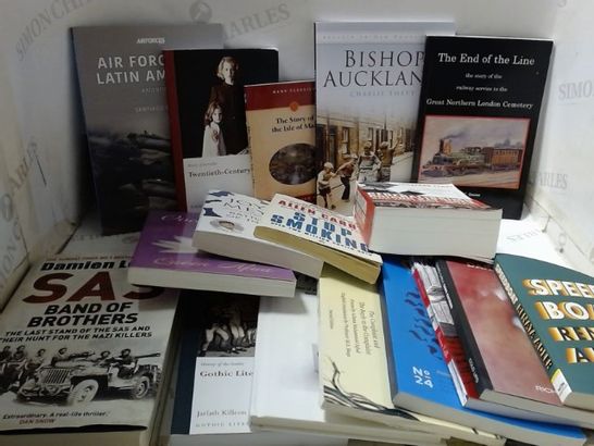 LOT OF APPROXIAMTELY 30 ASSORTED HARDBACK AND PAPERBACK BOOKS ETC 