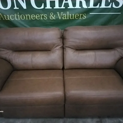 QUALITY BRITISH DESIGNED & MANUFACTURED G PLAN SEATTLE 3 SEATER DALLAS TAN LEATHER