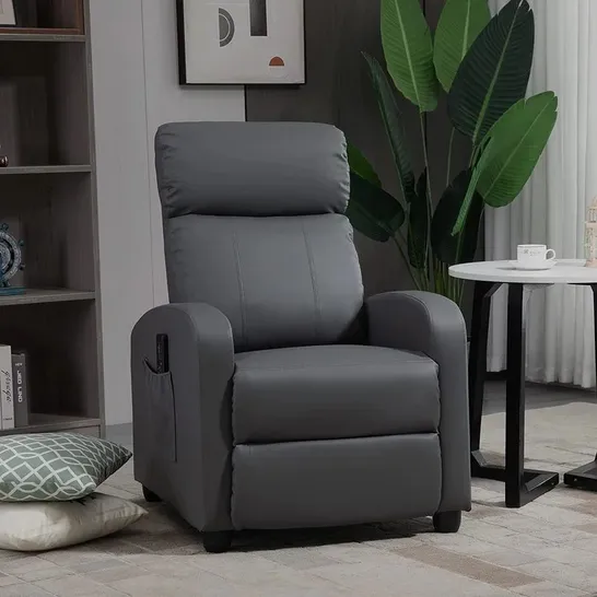 BOXED ANSLEY GENUINE LEATHER MANUAL RECLINER 