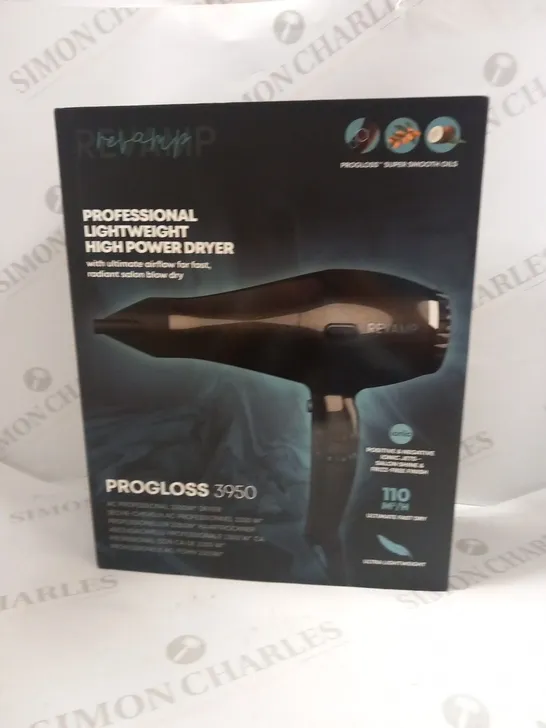 BOXED REVAMP PROFESSIONAL LIGHTWEIGHT HIGH POWER DRYER PROGLOSS 3950