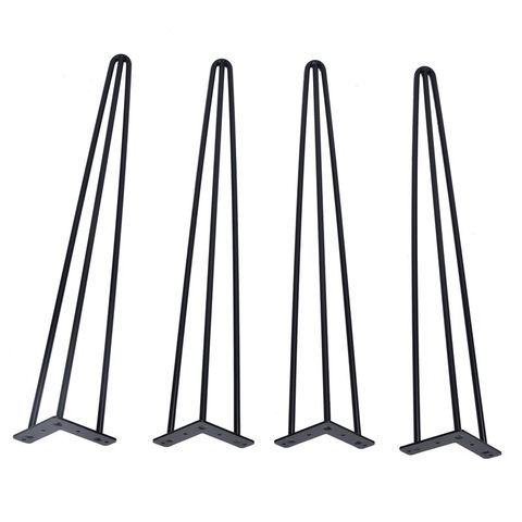 BOXED 4 PIECE 30 INCH HAIRPIN METAL FURNITURE TABLE LEGS