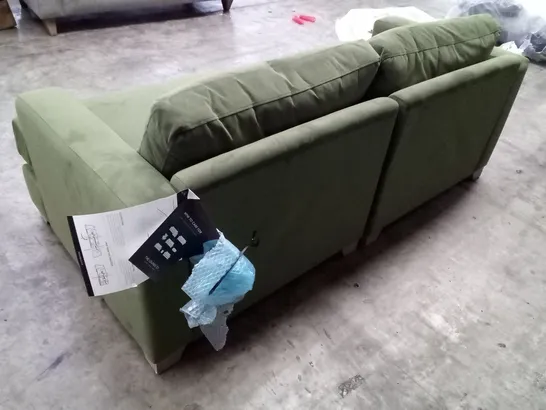 QUALITY THE LOUNGE CO DESIGNER 3 SEATER DBL SOFA - GREEN FABRIC