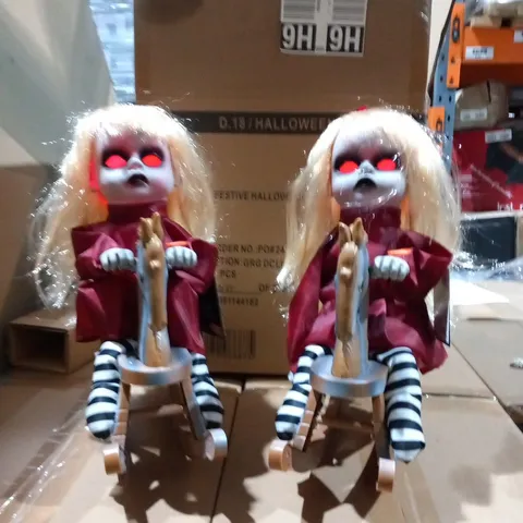 4 BRAND NEW FESTIVE HALLOWEEN TERRIFYING ANIMATED DOLLS