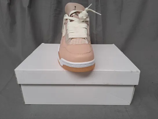 BOXED PAIR OF NIKE AIR JORDAN SHOES IN PEACH UK SIZE 5