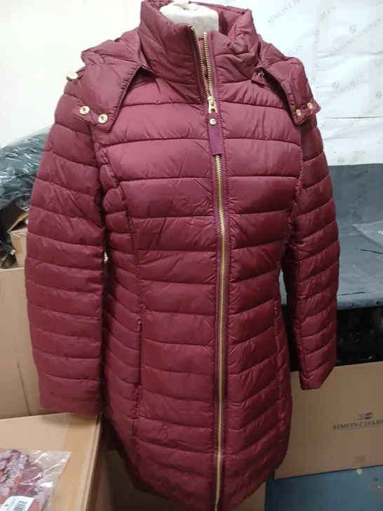 JOULES CANTERBERRY LONG COAT RED SIZE 12