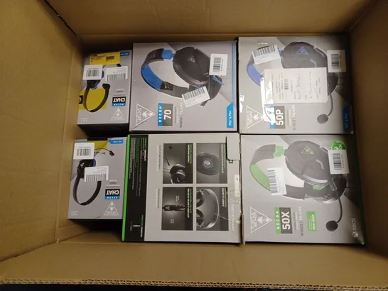 APPROXIMATELY 25 BOXED HEADSETS TO INCLUDE TURTLE BEACH RECON 70, TURTLE BEACH RECON 50P, TURTLE BEACH RECON 50X, ETC