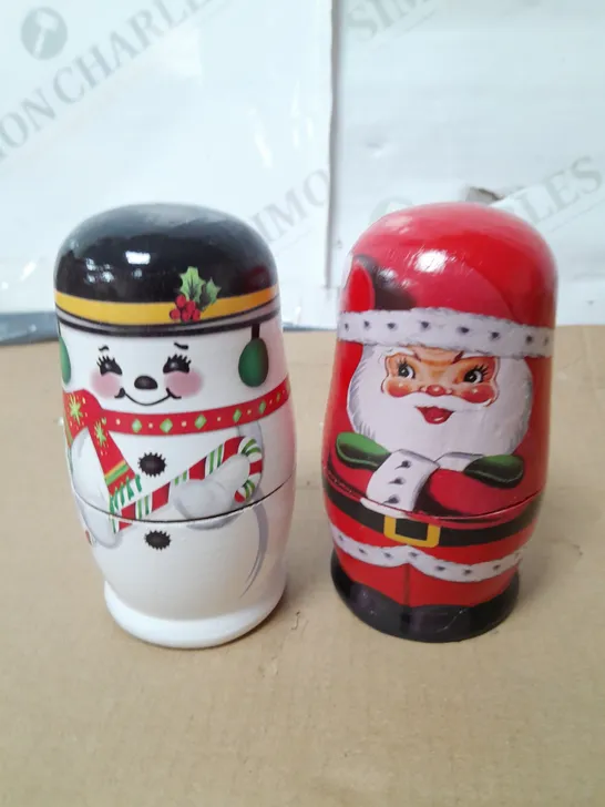 BOXED MR CHRISTMAS SET OF 2 NESTING DOLLS