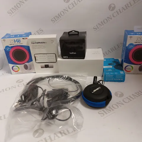 BOX OF ASSORTED ELECTRICAL ITEMS TO INCLUDE HEADPHONES, BLUETOOTH SPEAKERS AND PORTABLE WIFI ROUTERS