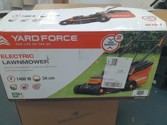 BOXED YARD FORCE ELECTRIC LAWNMOWER 