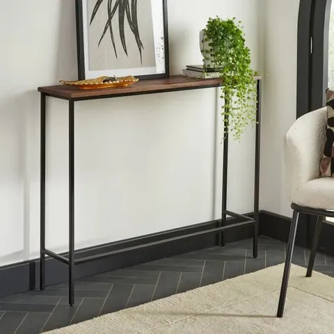 BOXED TRENT CONSOLE TABLE BLACK MANGO WOOD 