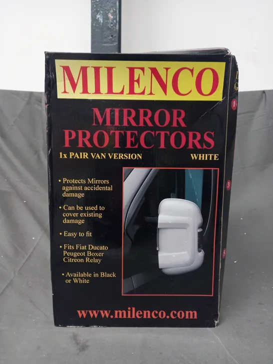 BOXED MILENCO MIRROR PROTECTORS IN WHITE