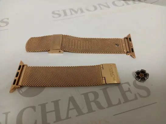 COACH IONIC ROSE GOLD PLATED STAINLESS STEEL APPLE WATCH STRAP RRP £95