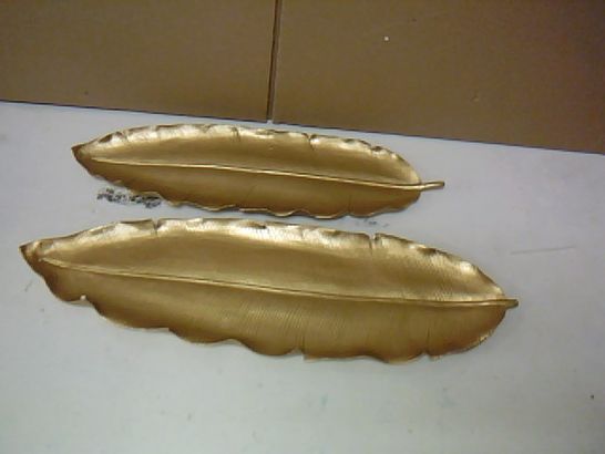 2 GOLD PLATED DECORATIVE FEATHER