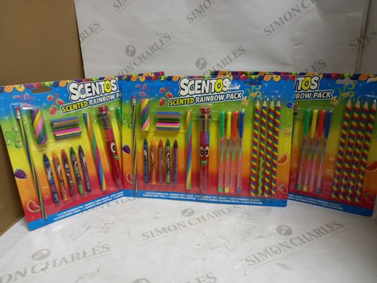 LOT OF APPROXIMATELY 25 BRAND NEW SCENTOS RAINBOW STATIONERY PACKS