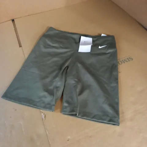 NIKE ONE KHAKI DRI-FIT TIGHT FIT SHORTS SIZE MEDIUM