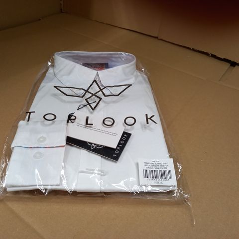 PACKAGED TOPLOOK WHITE LONG SLEEVED SHIRT - LARGE