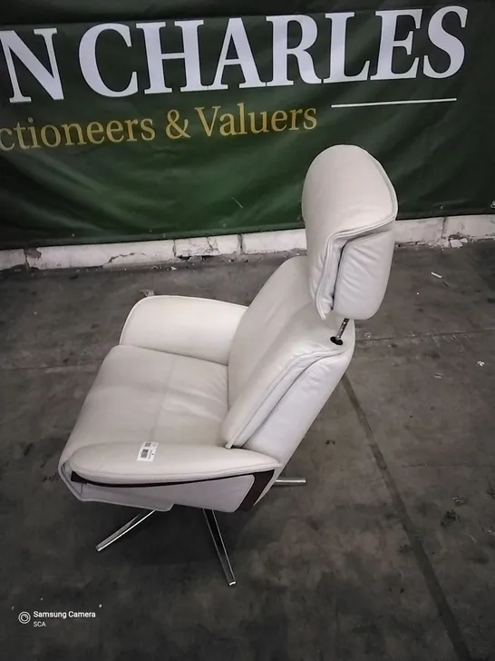 QUALITY BRITISH DESIGNED & MANUFACTURED G PLAN OSLO ELECTRIC RECLINING CHAIR CAMBRIDGE CHALK LEATHER 