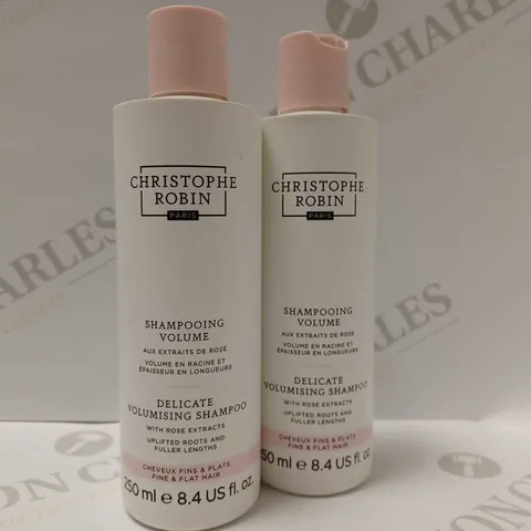 LOT OF 2 X 250ML CHRISTOPHE ROBIN DELICATE VOLUMISING SHAMPOO