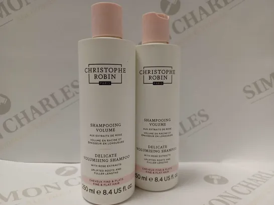 LOT OF 2 X 250ML CHRISTOPHE ROBIN DELICATE VOLUMISING SHAMPOO