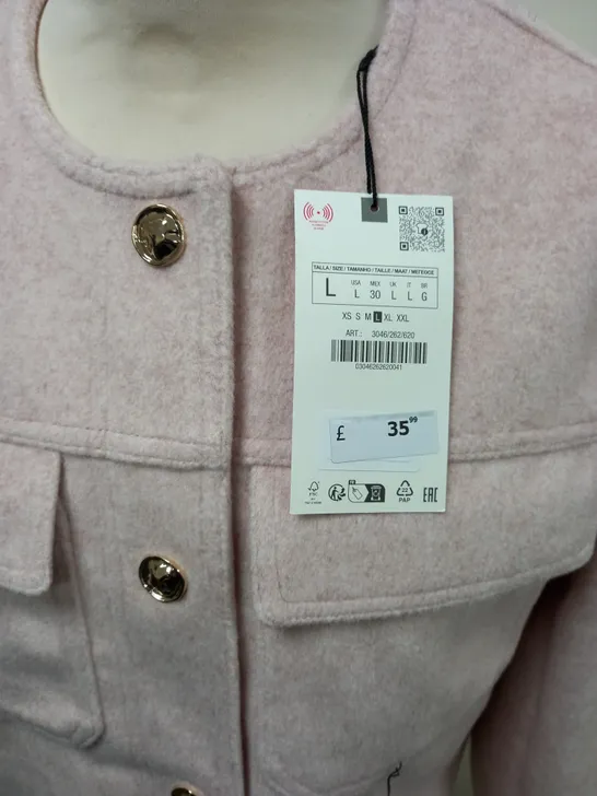 ZARA PINK BUTTON THROUGH CARDIGAN - L