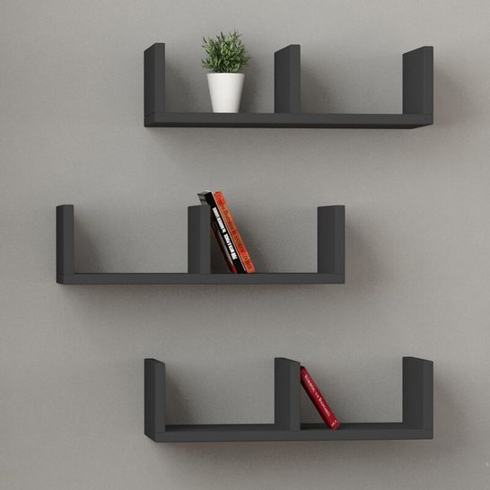 BOXED FLOATING SHELF - ANTHRACITE FINISH