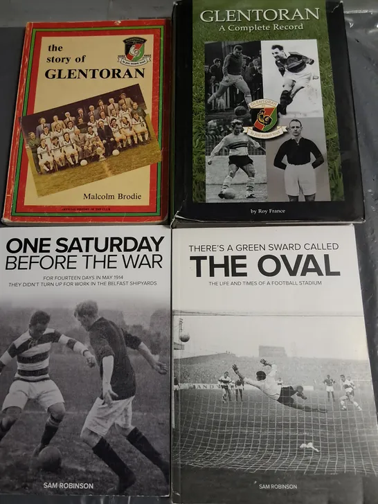 LOT OF 4 FOOTBALL SPORT HISTORY BOOKS TO INCLUDE GLENTORAN A COMPLETE RECORD