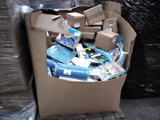 PALLET OF ASSORTED ITEMS INCLUDING, CLUMPING CAT LITTER,MOBILE PHONE CASES, THE BIG CLIMB CYCLING BOOKS, SOAP DISPENCERS, WATCH STRAPS, BED TABLES.