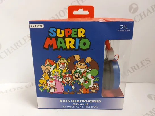 BOXED SUPER MARIO CHILDRENS HEADPHONES - 3-7 YEARS