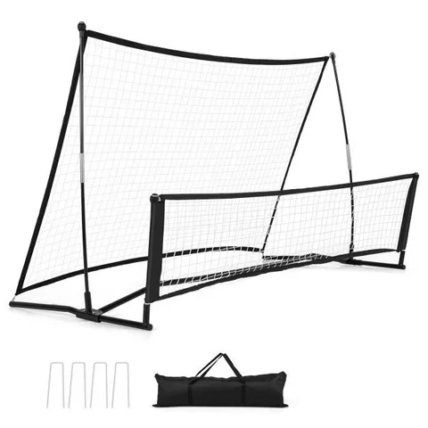 BOXED COSTWAY 2-IN-1 PORTABLE SOCCER REBOUNDER NET SOCCER TRAINER DUAL-SIDE FOOTBALL PRACTICE