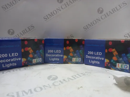 BOX OF APPROX 60 ASSORTED 200 LED DECORATIVE LIGHTS