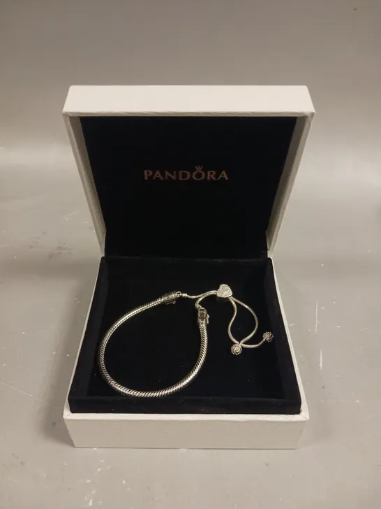 PANDORA HEART SNAKE CHAIN BRACELET 