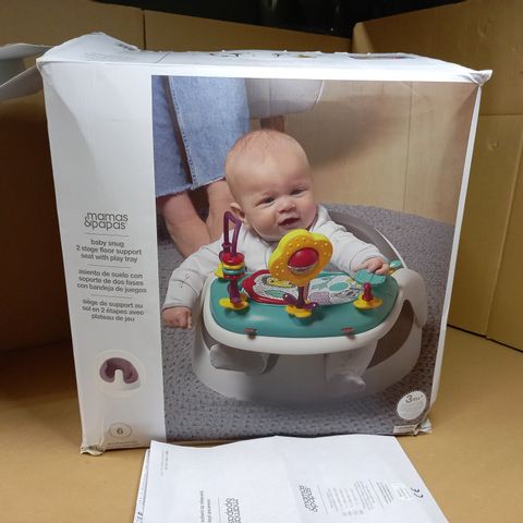 BOXED MAMAS & PAPAS BABY SNUG 2 STAGE FLOOR SUPPORT SEAT WITH PLAY TRAY