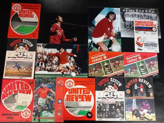 SMALL COLLECTION OF MANCHESTER UNITED MEMORBILIA TO INCLUDE PHOTOGRAPHS AND PROGRAMMES;