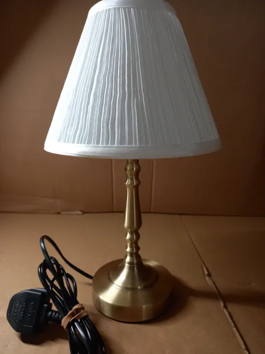 BOXED DESIGNER STYLE TABLE LAMP - GOLD EFFECT BASE