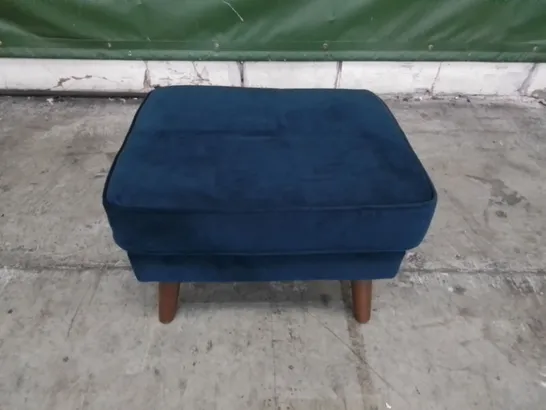 DESIGNER G PLAN MADE VINTAGE 65 PLUSH INDIGO FABRIC FOOTSTOOL