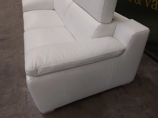 QUALITY DESIGNER ITALIAN MADE RICCARDO 3 SEATER LEATHER UPHOLSTERED SOFA - WHITE