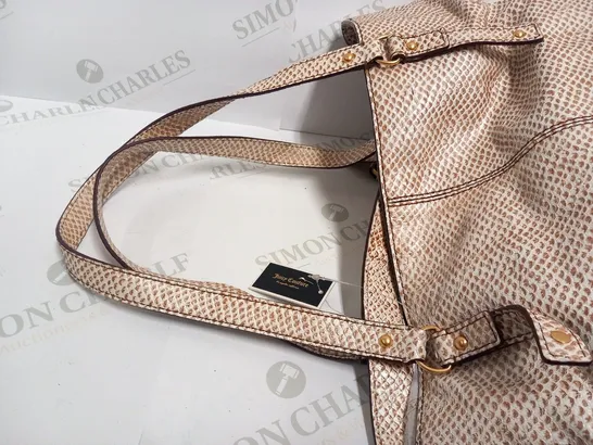 JUICY COUTURE PAIGE SLIM TOTE NATURAL SNAKE BAG