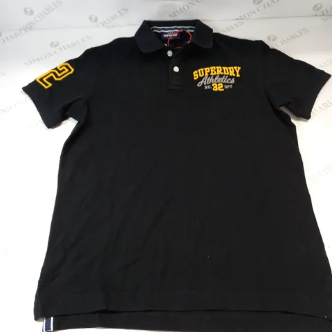 SUPERDRY SPORTS POLO IN BLACK SIZE LARGE 