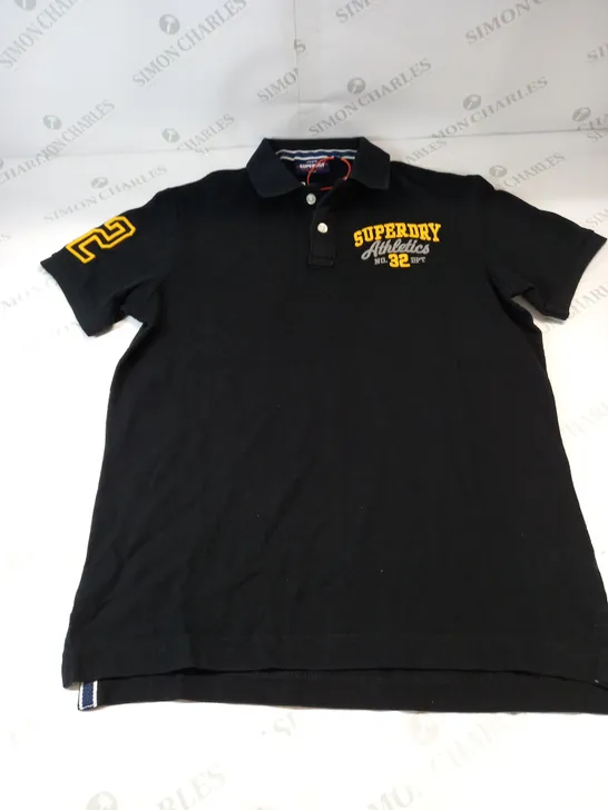 SUPERDRY SPORTS POLO IN BLACK SIZE LARGE 