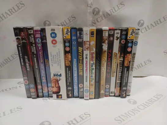 BOX OF APPROXIMATELY 15 ASSORTED DVDS TO INCLUDE 28 DAYS LATER COLLECTION, BLACK WIDOW, BEVERLY HILLS COP COLLECTION