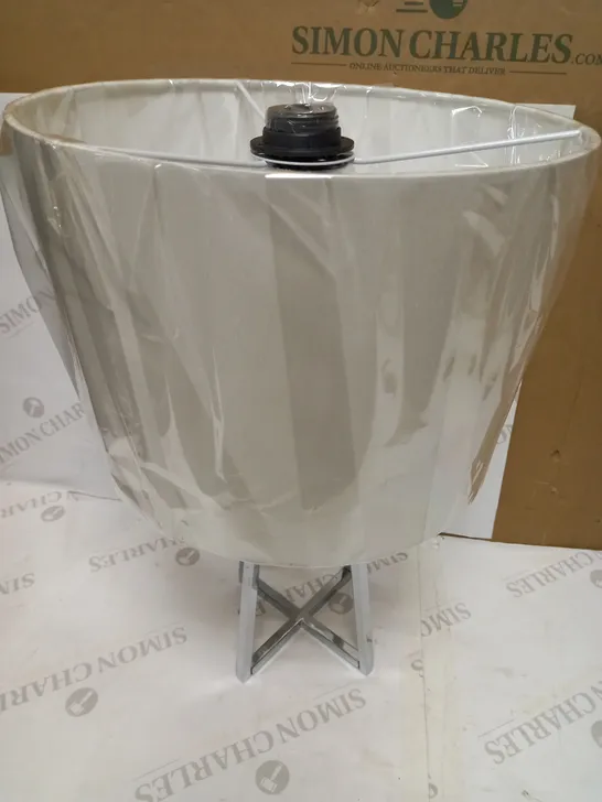 JOHN LEWIS LOCKHART TABLE LAMP - CHROME EFFECT, FABRIC SHADE