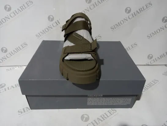 BOXED PAIR OF PALLADIUM REVOLT SANDALS IN DUSKY GREEN UK SIZE 4